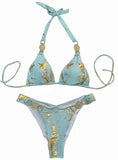 Toloer New Snake Perms Gold Bikini Crystal Diamond Metal Accessories Split Girls Holiday