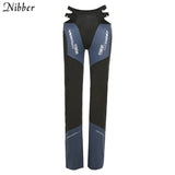 Letter Print Pencil Pants Women 2021Patchwork Sexy Chic Low Waist Casual Streetwear Long Trousers Sportswear Spring