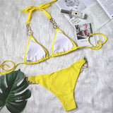 Toloer Hot-Selling New Crystal Diamond Chain Swimsuit Split Swimsuit Sexy