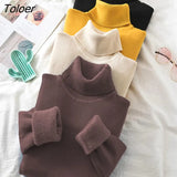 Women New Winter Warm Fluffy Velvet Sweater Korean Fashion Women Turtleneck Sweaters 2022 Elegant Knitted Pullovers Jumper