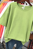 100% Cotton M-4XL T Shirt Solid Color Tshirt Basic Short Sleeve Women's Top Summer Couple O Neck Oversized T