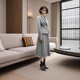 Women's Clothing 2025 Spring Fashion Waist Suit A-Word Long Half-Dress Temperament Two