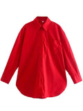 Long Shirts For Women 2022 Solid Loose Blouses With Button Casual Tops For Ladies Pink Oversized Boyfriend Shirts