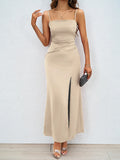 Women's Summer New Sexy Square Collared Back Sling Skirt Dress