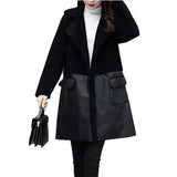 Winter Both sides Wear Leather Coat Women Plus size 5XL Plus velvet Thicken Loose Outerwear Female Flocking Jackets