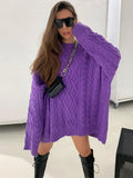 Autumn Knitted Women Sweater Casual Loose Basic Long Sleeve O-Neck Pullover Tops Winter Thick Warm Oversize Female