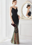 Shining Sequins V Neck Strapless Slim Formal Cocktail Party
