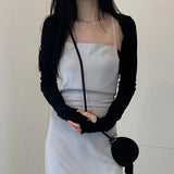 New Summer Fashion Women's Wear Ultra-Short Solid Color Slim Long-Sleeved Sunscreen Jacket-Outfit