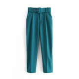 2025 New 褶皱 Multi-Colored Harun Pants Casual Solid-Colored Small-Footed Women's Trousers