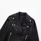 New Leather-Like Locomotive Style Zipper Jacket 3046060-Outfit