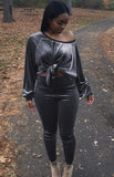 Casual Velour Top and Pants 2PC