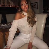 Women's Sweaters 2019 New Casual Solid Loose Sweater Bare Shoulders Knitted Pullovers Winter Oversized Sweaters