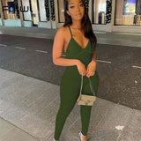 Streetwear White Jumpsuit Rompers Womens Sleeveless Jumpsuits Black Blue One Piece Outfits Backless Bodycon Jumpsuit