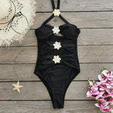 Solid-Colored Swimsuit Women's 2025 New Short Dress Two Sets Of Hollow Breast Swimsuit