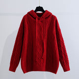 Twist Sweater Women's 2024 New Autumn And Winter Hat Sweater Loose To Wear Lazy Sweater Sweater-Outfit