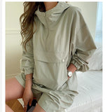 Summer Tracksuit Women's Suit 2 Pieces Set Hooded Long Sleeve Hoodies And Shorts Female