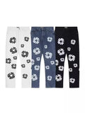 High Street Tide Card Letter Printed Loose Jeans Jacket Men's And Women's Same High Street Suit-Outfit