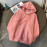 Fashion Women's Tracksuits Women Fleece Warm Suit 2 Pieces Sets Hooded Long Pants Outfit Female Streetwear Autumn Winter-Outfit