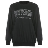 black loose oversized sweatshirt female letter printed casual pullovers autumn winter sweatshirts sudaderas