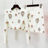 Star Fashion New Heavy Industry Nails And Studded Short Blouse Half-Skirt Set Two