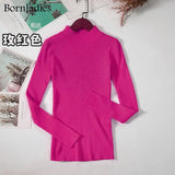 Autumn Winter Basic Turtleneck Knitting Bottoming Warm Sweaters 2021 Women's Pullovers Solid Minimalist Cheap