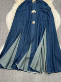 Lines Of New Retro Clips Hollow Luthed Waists Thin Sleeveless Single Buckle A Word Open Fork Denim