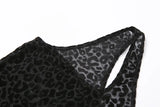 Leopard Print Mesh Skinny Jumpsuit Women One Shoulder Sleeveless Patchwork Fitness Party Activewear Basic Wild Female