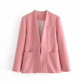 Office Ladies Long Sleeve Blazer + Trousers 2 Piece Set Blazer Suit Fashion Women's Pant Suit Simple Solid Color