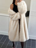 2025 Winter Imitation Fox Hair Long Thick Hair Tip Gradient Color Coat Autumn And Winter New