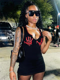 Summer Mini Dresses For Women 2022 O Neck Sleeveless Diamond Bodycon Dress Streetwear Black White Club Tank Dress