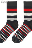 1 Pair Men Dress Socks Cotton Colorful Striped Plaid Printed Comfort Happy Socks Skate Funny Geometry Dot Wedding