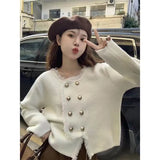 Xiaoxiangfeng Sweater Jacket Women's Wear 2024 Spring New Tassel Irregular Short Style Long-Sleeved Sweater-Outfit