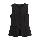 And Summer New High-Rise Thin Sicilian Vest Wearing Loose Shorts Two