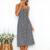 Summer Flower Dress Sexy Spaghetti Strap Floral Printed Sundress Fashion Backless Pocket Sunflower Plus Size Beach