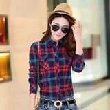 Women's Plaid Shirts 2021 Autumn New Ladies Casual Delicate Tops Youth College Style Lady Long Sleeve Blouse