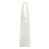New Spring Pleated Dress With A Collar And A Sexy Long Dress-Outfit