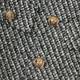 Fall Winter Small Fragrance Women Tweed Outerwear Vintage Elegant Golden Button Blends Wool Female Long Sleeve Jacket