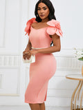 Women's Famous Temperament Three-Dimensional Flowers Elegant Banquet Dress Bag Hip