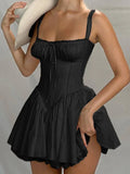 French pleated dress with lace
