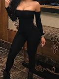 Women Jumpsuits Ladies Clothes Long Sleeve Off Shoulder Bodycon Playsuit Party Jumpsuit Romper Trousers Womens Playsuits-Outfit