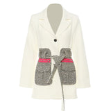 New Personality Design Fashion Special Material Eye-Catching Long Blazer