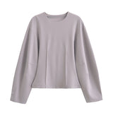 2025 New Women's Double-Sided Cloth Round-Neck Long-Sleeved Coat Elastic Casual Trousers