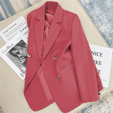 Toloer And Fall 2024 New Gray Korean Version British Style Suit Jacket Women's French Texture Fashion Suit-Outfit