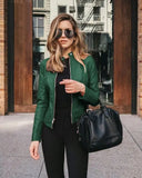 Jacket Women Coat Jacket PU Leather Fashion Short Coat Thin Female Jacket Coat Outwear