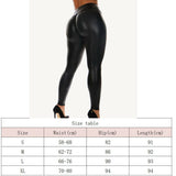 Women Black Wet Look Faux Leather Moto PU High Waist Legging Clubwear Pants Slim Push Up Long Ladies Sex Skinny Leggings-Outfit
