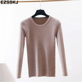 winter clothes Knitted woman sweaters Pullovers spring Autumn Basic women's jumper Slim women's sweater cheap pull long