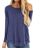 Women's Clothing 2025 Autumn And Winter Round Collar Long-Sleeved T-Shirt Solid Color Loose Top Before The Short And Rear Long Tuxedo Women's