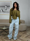 Temperament Famous Style Short Coat Plus Thoracic Fish Bone Vest Top Two Sets Of