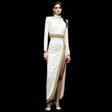 Star Fashion New Heavy Industry Embroidered Studs Short Blouse Dress Set Two