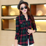 Women's Plaid Shirts 2021 Autumn New Ladies Casual Delicate Tops Youth College Style Lady Long Sleeve Blouse